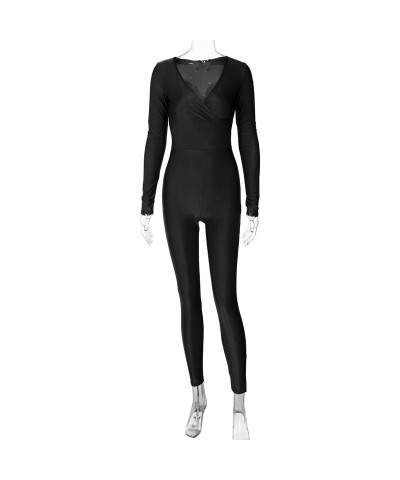 Moda Fotografía Callejera Color Sólido Slim Fit Deportes Yoga Mono De Manga Larga $21.75 Pantalones / ropa de mujer