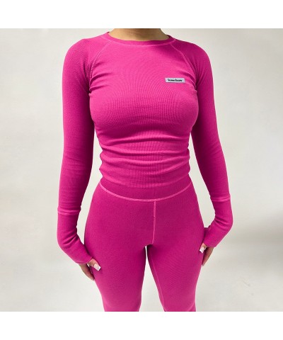 Conjunto de pantalones de yoga deportivos con top de manga larga delgado $31.64 Traje casual de moda