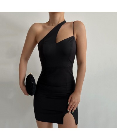 Vestido con abertura en la cadera y tirantes sin espalda, moderno y sexy $16.22 Vestido