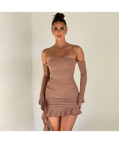 Vestido con top de tubo que cubre el trasero con volantes, moderno y sexy $24.20 Vestido