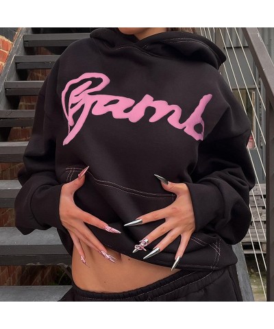 Sudadera holgada de manga larga estilo callejero con estampado de letras de moda $32.53 Suéteres y suéteres para mujeres