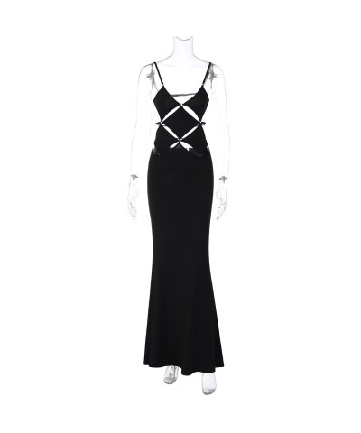 Vestido con tirantes sin espalda, ajustado, de color sólido, moderno y sexy $27.94 Vestido