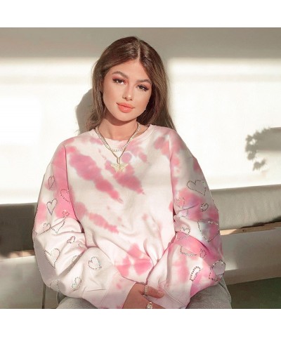 Sudadera con estampado de diamantes, top holgado de manga larga con cuello redondo, a la moda $30.75 Suéteres y suéteres para...