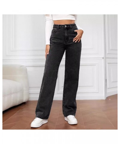 Pantalones vaqueros rectos de moda de mezclilla lavada elástica $31.45 Jeans para mujeres