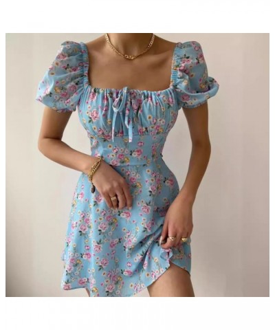 Vestido floral con mangas abullonadas de moda francesa $25.27 Vestido