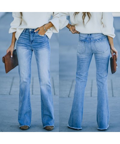 Los jeans microacampanados de talle medio y elásticos con borlas son súper atractivos $38.22 Jeans para mujeres