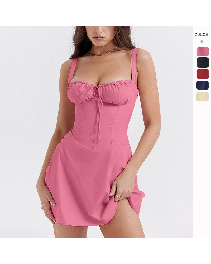 Vestido francés sin mangas con tirantes $29.12 Vestido