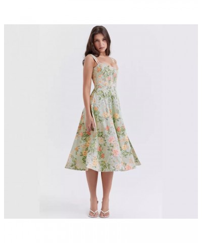 Vestido floral con abertura sexy y tirantes adelgazantes de temperamento $38.22 Vestido