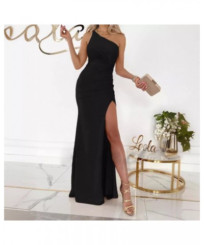 Elegante vestido con abertura y espalda descubierta, sin tirantes y con hombros descubiertos $35.78 Vestido