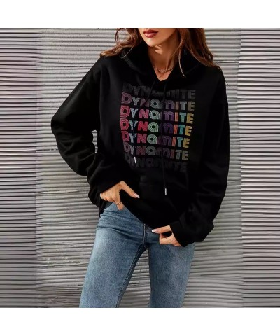 Sudadera con capucha y cuello redondo inglés puro con impresión digital $24.13 Suéteres y suéteres para mujeres