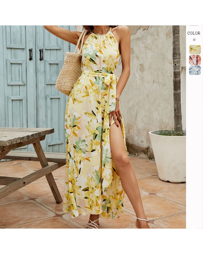 vestido resort estampado con falda midi y corte slim $33.35 Vestido