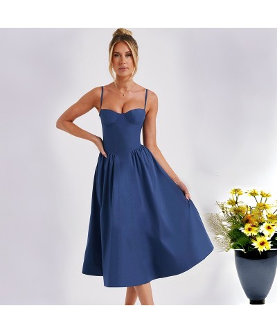 Vestido sin espalda adelgazante con cintura con tirantes a la moda sexy $29.07 Vestido