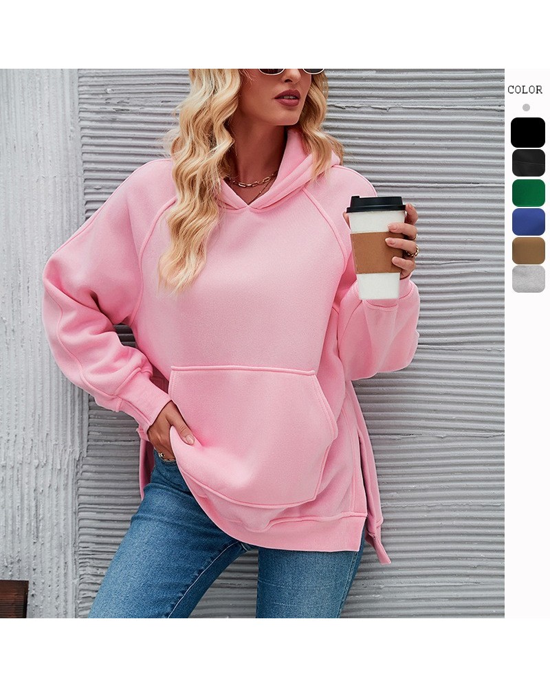 Sudadera con capucha y manga larga con abertura lateral. $31.12 Suéteres y suéteres para mujeres