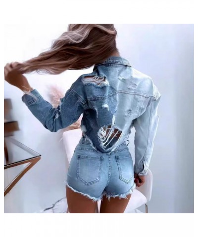 Chaqueta vaquera corta desgastada casual lavada $48.44 Chaqueta vaquero de mujer