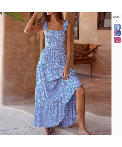 Vestido bohemio con tirantes, vestido largo estampado y fluido $41.41 Vestido