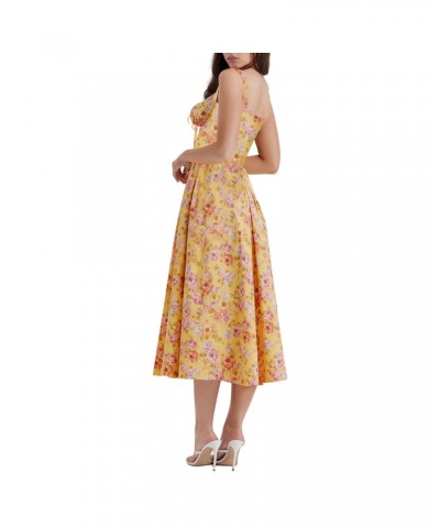 Vestido francés floral con falda sin espalda y tirantes sin tirantes de alta gama $26.68 Vestido