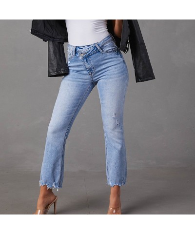 Vaqueros Sueltos Pierna Ancha Estilo Largo Calle Vaqueros Lavados De Moda $29.17 Jeans para mujeres