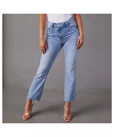 Vaqueros Sueltos Pierna Ancha Estilo Largo Calle Vaqueros Lavados De Moda $29.17 Jeans para mujeres