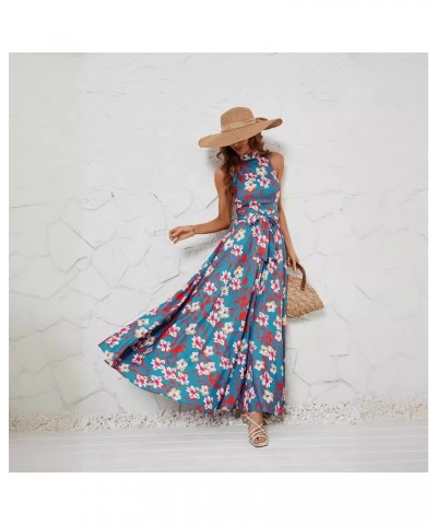 falda de vestido de niña caliente estampado cintura con cuello halter $31.59 Vestido