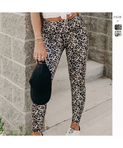 Pantalones deportivos sexys para mujer, pantalones de cintura alta con estampado de leopardo, leggings para levantar glúteos,...