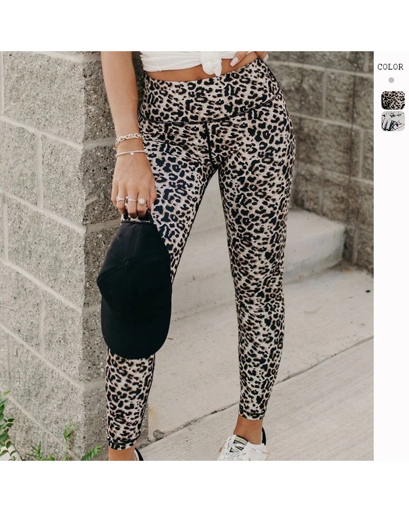 Pantalones deportivos sexys para mujer, pantalones de cintura alta con estampado de leopardo, leggings para levantar glúteos,...