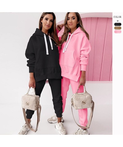 Conjunto de sudadera de dos piezas para mujer casual de color sólido de moda $33.80 Traje casual de moda