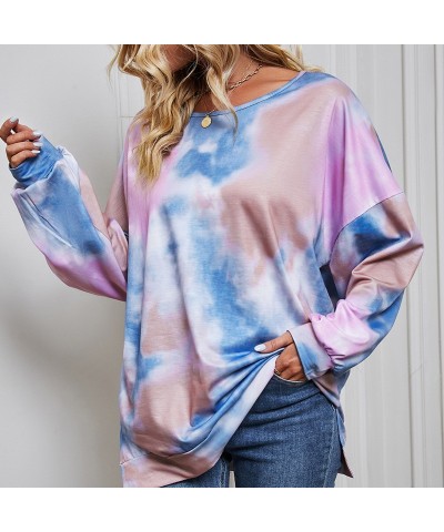 Sudadera de manga larga con cuello redondo para otoño e invierno, sudadera informal holgada con estampado tie-dye $19.50 Suét...