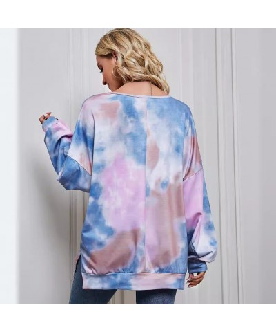 Sudadera de manga larga con cuello redondo para otoño e invierno, sudadera informal holgada con estampado tie-dye $19.50 Suét...