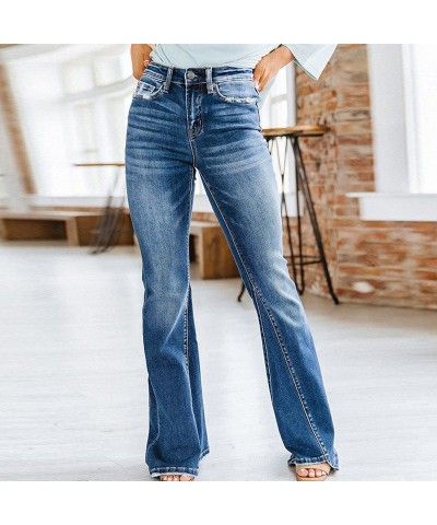 Pantalones vaqueros ligeramente acampanados de cintura alta ajustados de moda casual de invierno para mujer $33.54 Jeans para...