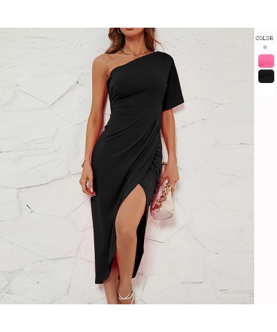 Vestido irregular sexy de un hombro $28.39 Vestido