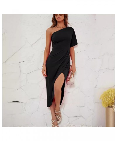 Vestido irregular sexy de un hombro $28.39 Vestido