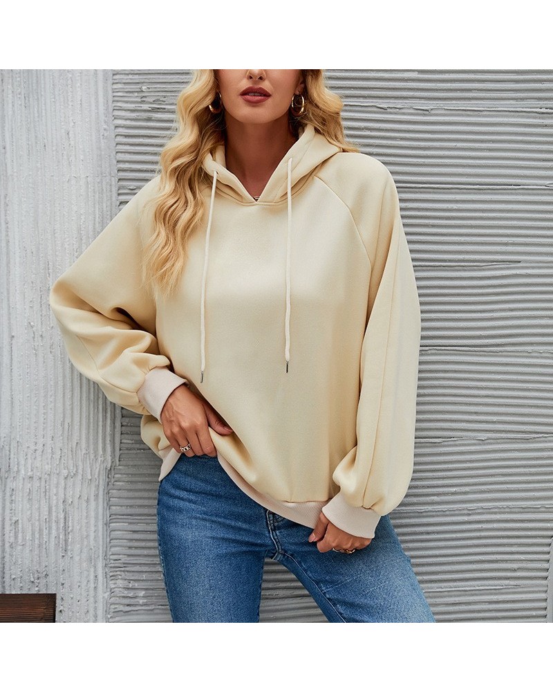 Sudadera con capucha informal de color sólido, moderna y sencilla. $24.18 Suéteres y suéteres para mujeres