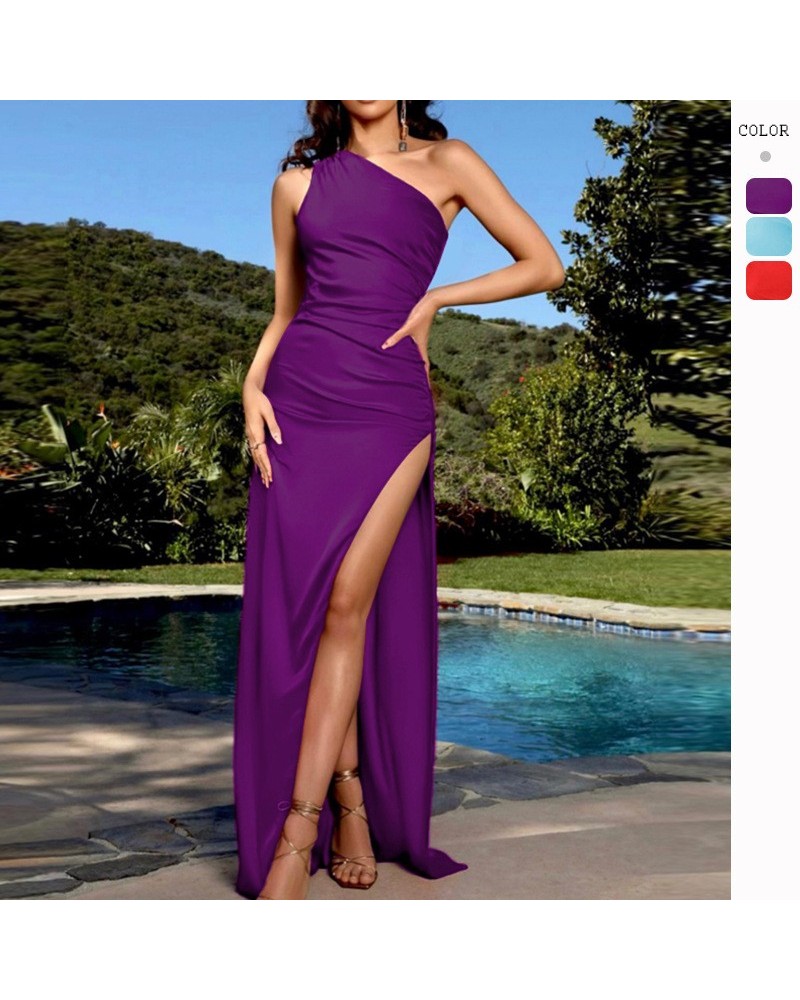 Chica delgada y caliente, vestido de falda larga adelgazante y con abertura discreta. $26.18 Vestido