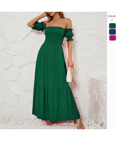 Vestido de un solo hombro, manga corta y espalda descubierta. $28.94 Vestido