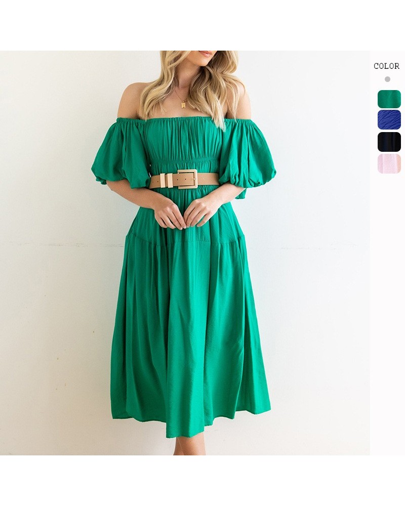 Vestido con cintura fruncida y un solo hombro $36.89 Vestido