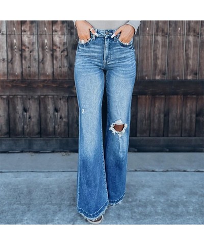 Pantalones de mezclilla desgastados desgastados, informales y a la moda, lavados $36.04 Jeans para mujeres