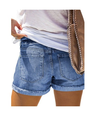 Shorts vaqueros con estampado floral y cintura alta $22.98 Jeans para mujeres