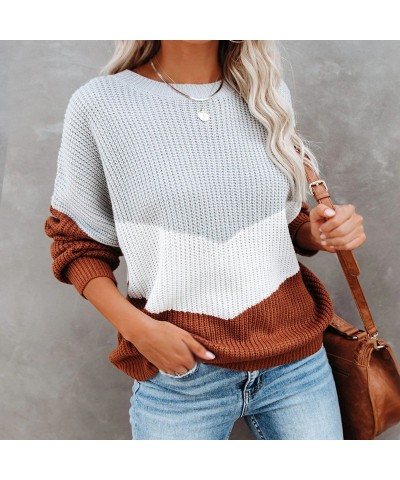 Suéter suelto de manga larga con cuello redondo simple estilo otoño e invierno $24.18 Suéter