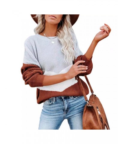 Suéter suelto de manga larga con cuello redondo simple estilo otoño e invierno $24.18 Suéter