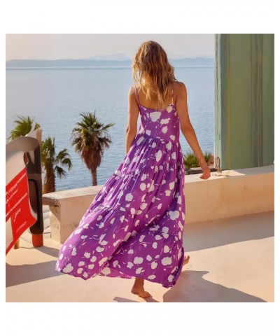 Vestido estampado con tirantes, vestido largo de playa para vacaciones $34.09 Vestido