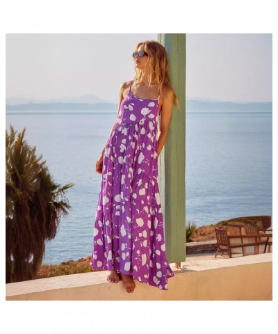 Vestido estampado con tirantes, vestido largo de playa para vacaciones $34.09 Vestido