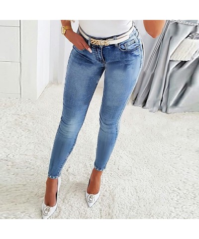 Pantalones pitillo de mezclilla con cuentas lavadas para mujer, súper calientes $34.22 Jeans para mujeres