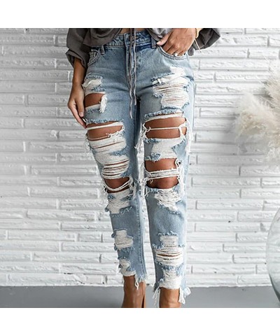 Vaqueros de mujer deshilachados rasgados de moda urbana con estilo $35.46 Jeans para mujeres