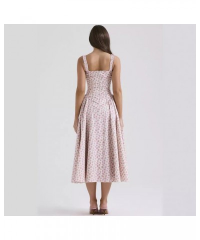 Vestido de falda amplia estilo francés elegante con estampado floral y espalda descubierta $37.67 Vestido