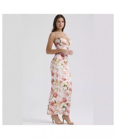 Vestido largo con tirantes, sexy, envuelto en el busto, con estampado floral $32.89 Vestido