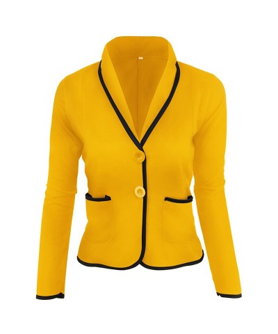 Color sólido Casual versátil delgado traje pequeño temperamento chaqueta otoño e invierno $22.11 Traje pequeño