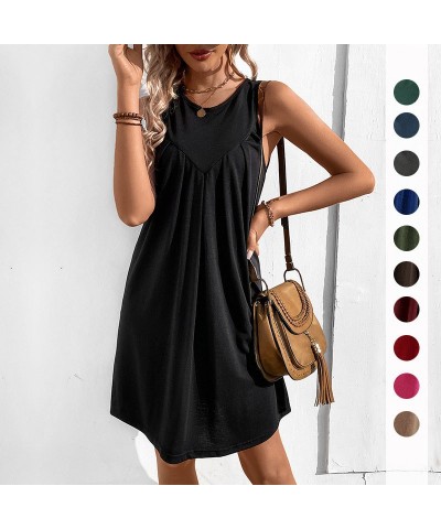 Vestido de moda de verano Camiseta sin mangas de color sólido $27.40 Vestido