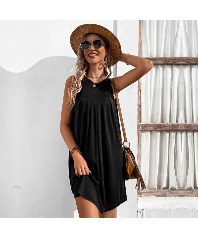 Vestido de moda de verano Camiseta sin mangas de color sólido $27.40 Vestido