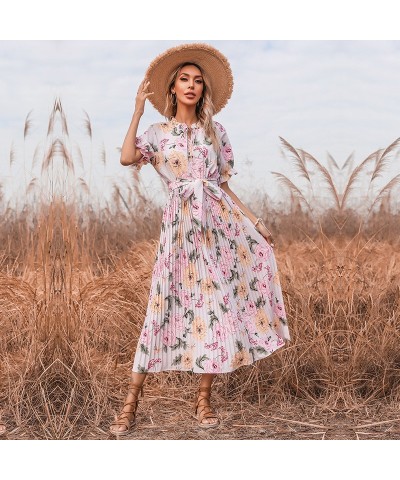 Falda larga estilo estampado con diseño de volantes y vestido estilo bosque $39.21 Vestido