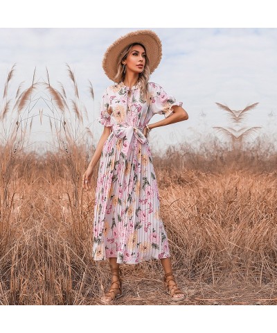 Falda larga estilo estampado con diseño de volantes y vestido estilo bosque $39.21 Vestido